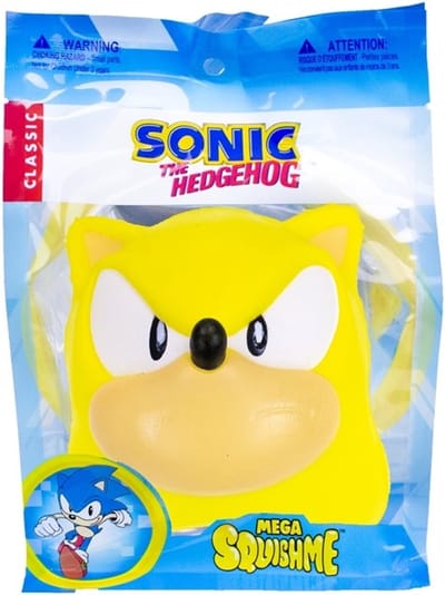 Just Toys Sonic the Hedgehog Mega Squishme Anti-Stress Figure Super Sonic 15 cm Mini-Figuur