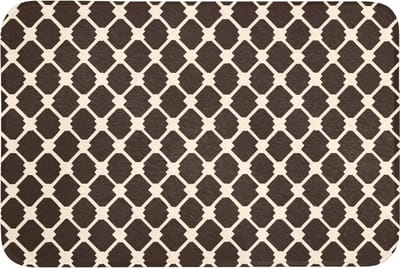 Badmat 90x60 cm - Antislip - Bruin - Ruitpatroon - Geometrisch - Badmatten voor badkamer - Badkamermat - Douchemat - Badkamer mat