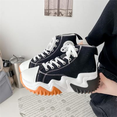 Herfst Damesschoenen Nieuwe Ademende Canvas Schoenen Mode Outdoor Sport Casual Schoenen 42 Grote Maat Platform Schoenen Voor Dames 37 gray
