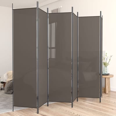 vidaXL - Kamerscherm - met - 6 - panelen - 300x220 - cm - stof - antracietkleurig