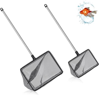 Set van 2 Kleine Visnetten met Telescoopsteel voor Aquarium en Vijver