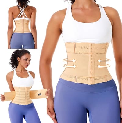 Effectieve Taille Trainer Corset voor Dames - Buikband voor Fitness en Taille Vorming - Zwart en Beige 2XL (80-88kg)