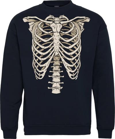 Sweater Skelet | Carnavalskleding dames kinderen heren | Carnaval | Foute Party | Navy | maat 104/116