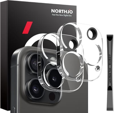NORTHJO Camera Lens Protector - Geschikt voor iPhone 16 Pro / Pro Max Camera Lens Protector - NORTHJO 9H Tempered Glass Duo-Pack - Transparant