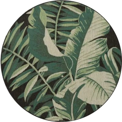 Binnen- en buitenkleed Ostenza zwart 160 cm rond