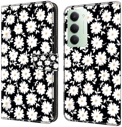 Hoesje Geschikt voor Xiaomi Redmi 15 (4G) | Portemonnee Book Case | Beschermhoes | Magneet Sluiting | Bloem Print