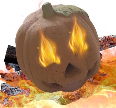 Pompoen Vuurkorf - Halloween Decoratie - Buiten Feest - Keramische Vezel - 18x15x18 cm - Oranje