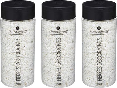 Atmosphera decoratie/hobby stenen/steentjes/kiezels - 3x - wit - extra klein formaat - 750 gram