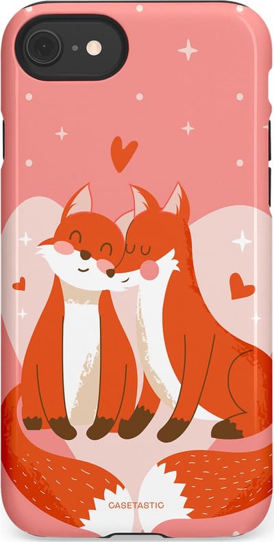 Casetastic Hoesje Geschikt voor Apple iPhone 7/8/SE - Stijlvolle Beschermende Duo-layer Case - Vossenzoen