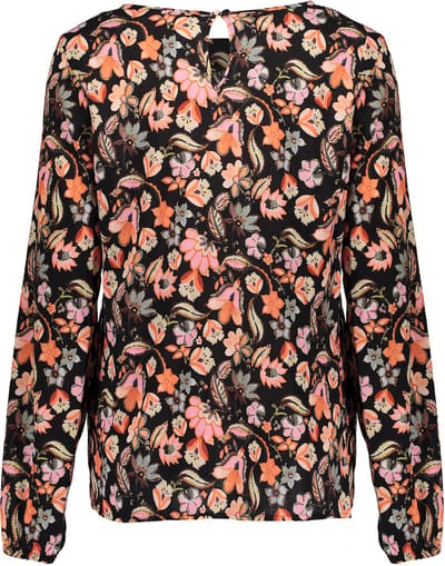Geisha smock top Black/salmon combi