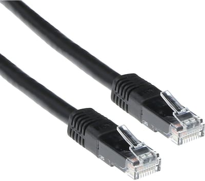 ACT Zwarte 0,5 meter LSZH U/UTP CAT6 patchkabel met RJ45 connectoren IB9900