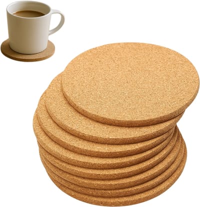 Joya Party® Kurken onderzetters voor glazen - 8 stuks - 10 cm - hittebestendig - extra stevige kwaliteit