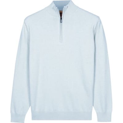 Baileys – Heren Trui – Half Zip Pullover – Pima Katoen – Lichtblauw – 618400-615
