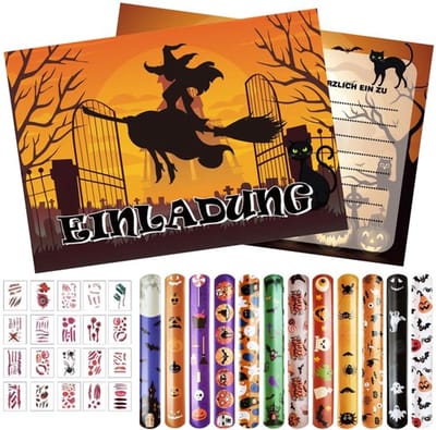 SPHProducts - uitnodigingskaarten - 12 stuks - Griezelig mooi - Grijs