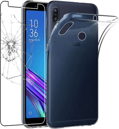 ebestStar - Hoes geschikt voor Asus Zenfone Max M1 ZB555KL, Back Cover, Beschermhoes anti-luchtbellen hoesje, Transparant + Gehard Glas