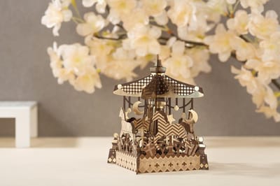 3D Wenskaart met klassikaal carousel incl.berichtpannel