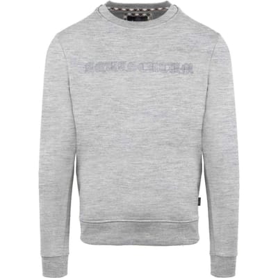 Aquascutum Heren Sweatshirt met geribde kraag (Grijs)