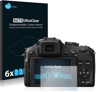 Savvies - Screenprotector voor Panasonic Lumix DMC-FZ200 - Folie Beschermfolie transparant 6 Stuks