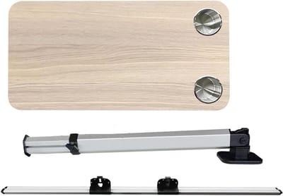 RV Muur Klaptafel - Opvouwbare Tafel Camper - Buiten Eten - In Hoogte Verstelbaar - 80 x 40 cm - Bruin