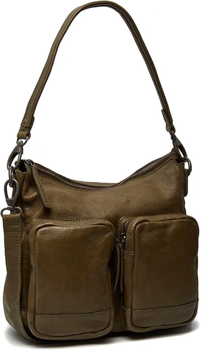 The Chesterfield Brand Schoudertas Nitra Shoulderbag Olive Green Olijfgroen