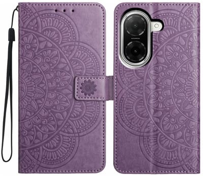 Mandala Book Case Geschikt voor Xiaomi Redmi A5 4G - Hoesje met Pasjeshouder Paars
