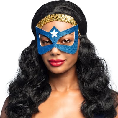 Boland - Masker Superheldin Blauw - Volwassenen - Superheld -