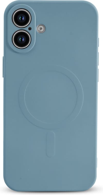 Casemania Hoesje Geschikt voor Apple iPhone 16 - Licht Blauw - Liquid Siliconen Back Cover Case - met Sterke magneetring geschikt voor MagSafe - Telefoon hoes met Camera Bescherming