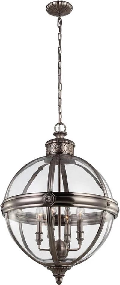 Landelijke Kroonluchter - Steady Lighting - Metaal - Landelijk - E14 - L: 49.8cm - Voor Binnen - Woonkamer - Eetkamer - Zilver