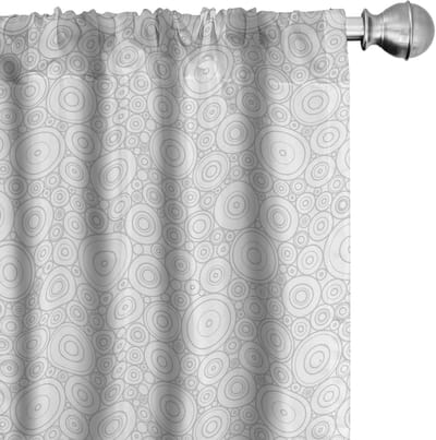 ABAKUHAUS – Grijze Geometrische Cirkel Gordijnen 2x75x175 cm