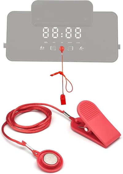 Loopband Veiligheidssleutel - Noodstop Clip - Veilig Trainen - Magnetische Bevestiging - 28mm Diameter - Zwart