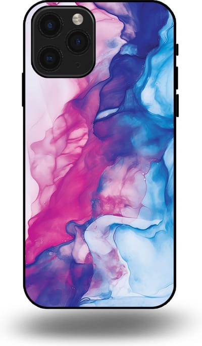 Smartphonica Telefoonhoesje Geschikt voor iPhone 11 Pro met Roze Blauw Marmer Opdruk - TPU Backcover Case Rose Blue Marble Design geschikt voor iPhone 11 Pro