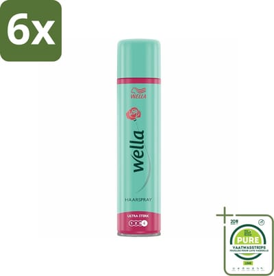Wella Ultra Strong - Haarspray - 24 Uur Versteviging - Bescherming tegen UV Stralen - 250 ml - Voordeelverpakking - 6 stuks - Haarspray - Haarspray 24 uur