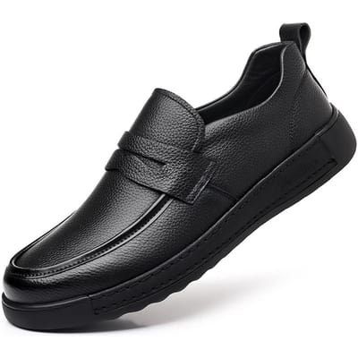Mode Heren Leren Schoenen Echt Leer Heren Loafers Stijlvolle Zomer Instappers Ultralicht Heren Rijschoeisel Moccasins 44 black