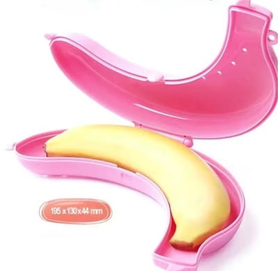 Actie4you® - Bananendoos – Premium Bananentrommel Voor Onderweg – Robuust - BPA-vrij & Herbruikbaar – Opbergdoos voor Banaan - Roze