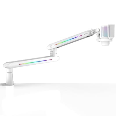 Verstelbare Microfoon Boom Arm met RGB Verlichting voor Gaming, Streaming en Podcasting - Desk Mount Klem