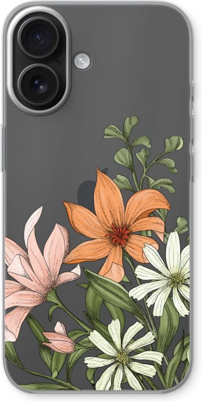 Case Company® - Hoesje geschikt voor iPhone 16 hoesje - Floral bouquet - Soft Cover Telefoonhoesje - Bescherming aan alle Kanten en Schermrand