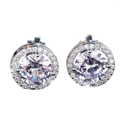 Clip oorbellen- Sara -1 cm- Zirkonia-Geen gaatje-zilverkleur- Charme Bijoux