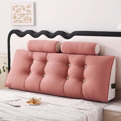 Driehoekig Leeskussen - Rugsteun Kussen - Comfortabel Lezen - Met Zijvak - 80x50x20cm