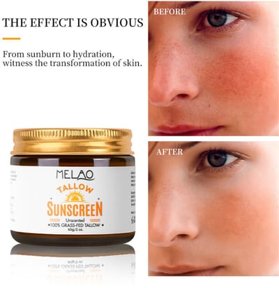 Tallow Zonnebrandcrème – 2 stuks in verpakking - met Rundertalg & uv-bescherming – 60 g Tallow Suncreen - Rundertalg Zonnebrand - Naturel - tallow sunscreen – voedend, natuurlijk & fysiek uv-filter – 60g