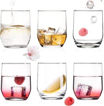 Elegante 240 ml drinkglazen set van 6 - waterglazen - sapglazen - whiskyglazen - vaatwasmachinebestendig