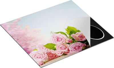 Chefcare Inductie Beschermer Boeket Roze Rozen Bloemen - 60x50 cm - Afdekplaat Inductie - Kookplaat Beschermer - Inductie Mat