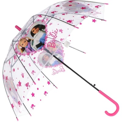 Barbie Paraplu - Kinderparaplu - Metaal frame - Roze - Transparant