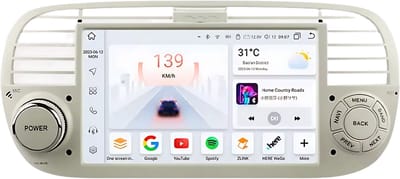 Autoradio met bluetooth - Carplay - Voor Fiat 500 (2007-2015) - Geschikt voor Apple en Android - Stereo - Navigatie - Navigatiesysteem auto - 6GB 64GB - 7"
