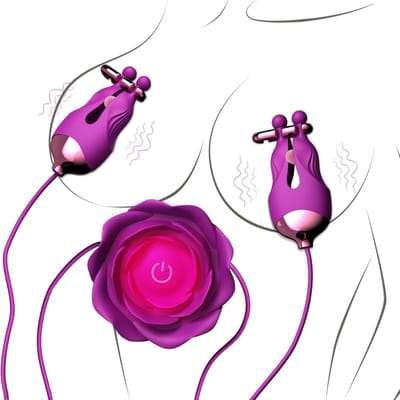 Oneay Seksspeeltje voor vrouwen – Tepelstimulator: 11 instelbare vibratiestanden, oplaadbare vibrerende tepelklemmen, een seksspeeltje voor volwassenen, ontworpen voor stellen en BDSM-seksplezier.