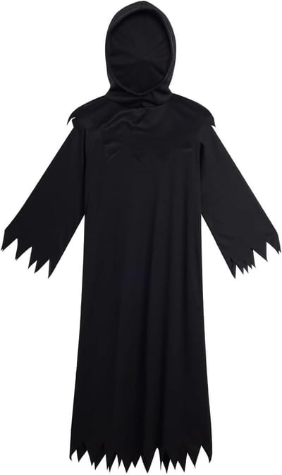 Griezelige Grim Reaper Kostuum voor Kinderen, Faceless Ghoul Outfit voor Halloween Feestjes en Verkleedpartijen (L)