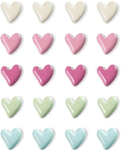 Dailygoods- Koelkastmagneten 20 stuks - Hartvormige Magneten - Sterke Decoratieve Magneten - Magneten voor Whiteboard - Magneten voor Kinderen - Compact Formaat