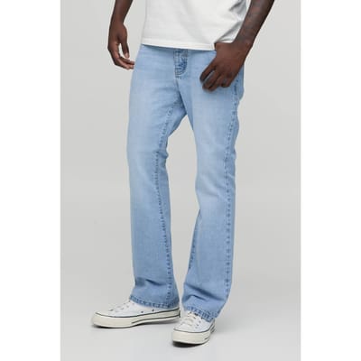 Essential Slim Flare Rigid Washed Jeans | Light Blue | Size 44R
