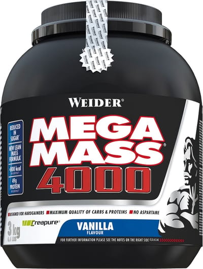 Weider Mega Mass 4000 - Massgainer - 3000 Gram - Vanille