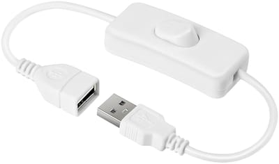 USB Switch Cable 0.3 m - Wit - Met Aan/Uit Schakelaar - Ideaal voor USB Apparaten - SnelShoppen