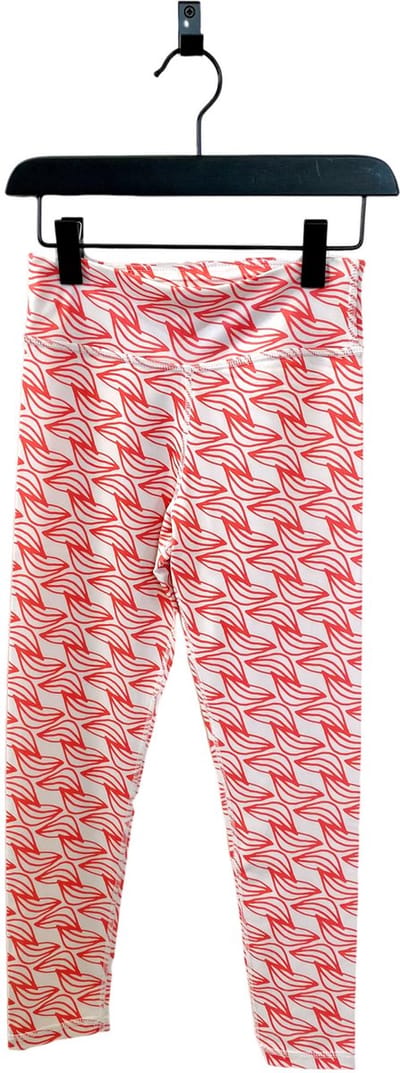 Ducksday - sport legging voor kinderen - sportbroek - dansbroek - Stretch materiaal -unisex - Ondo - Koraalrood -maat 98/104